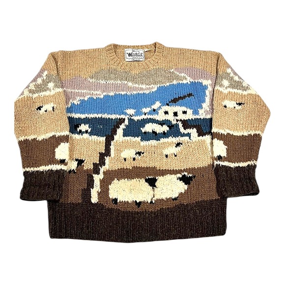 Woolrich Sweaters - Woolrich Women's M Wool Knit Sweater Sheep Landscape Vintage
